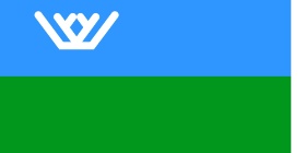 Flagge des Autonomen Kreises der Chanten und Mansen/Jugra